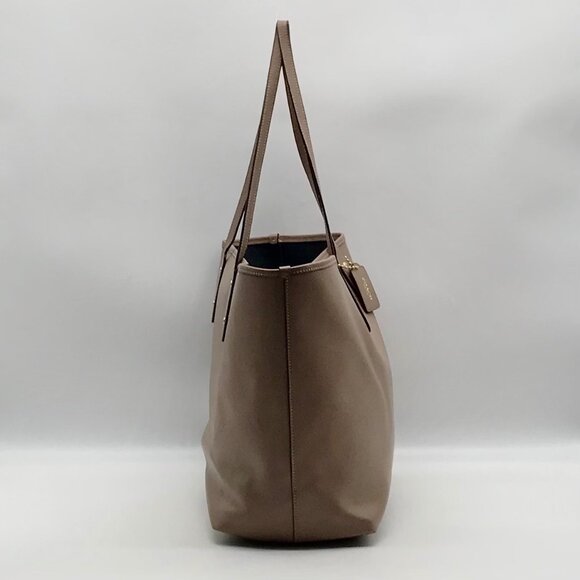 Coach Taupe Pebbled Leather City Tote Bag - Picture 3 of 11